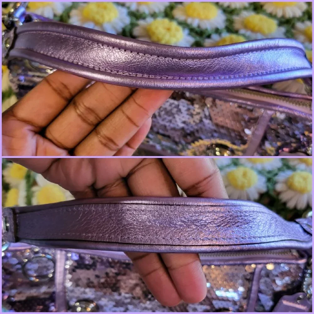 Coach Poppy Purple Sequin Bag - Picture 6 of 16